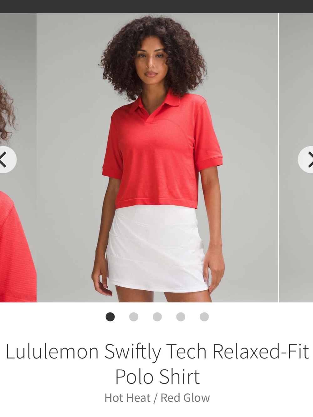 Lululemon Swiftly Tech Relaxed-Fit Polo Shirt - Hot Heat Red Glow. Size 6. EUC